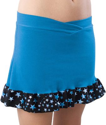 Pizzazz Youth Turquoise Superstar Ruffled Skirt w/ Boy Cut Brief