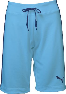 Puma Women's Button Blue Terry Bermuda Shorts
