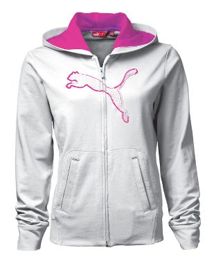 Puma Women's White Graphic Zip-Up Hoodie