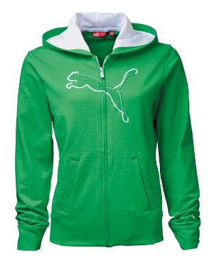 Puma Women's Green Graphic Zip-Up Hoodie