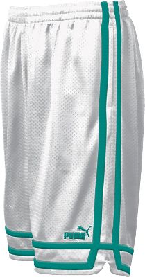 Puma Men's White/Alpine Green Mesh 10" Shorts