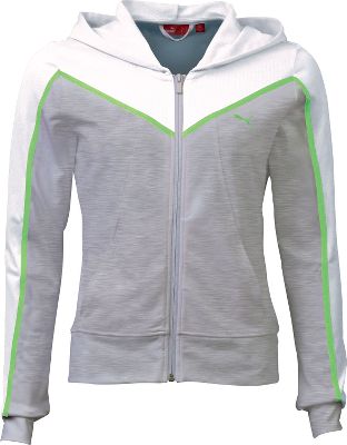 Puma Women's Grey/White Cotton Hoodie