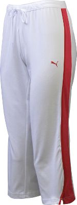 Puma Women's White/Red Cotton Capri Pants