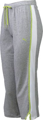 Puma Women's Grey/White/Green Cotton Capri Pants