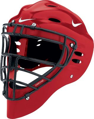 Nike Adult Red Pro Gold Catcher's Helmet