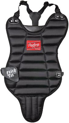 Baseball - Rawlings 9P Quick Fit Youth Chest Protector   - Black - Youth Catcher's Gear