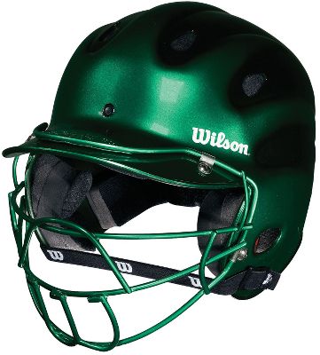 Baseball - Wilson Youth Metallic Batting Helmet With Mask - Baseball Batting Helmets