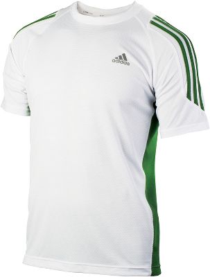 Adidas Men's White/Green Running Response Shirt