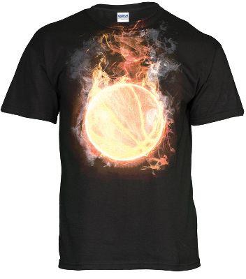 Team Express Gear Basketball Flaming Ball T-Shirt