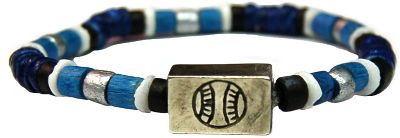 Chalk Talk Blue Power Baseball Bracelet - Softball Keychains & Softball Jewelry