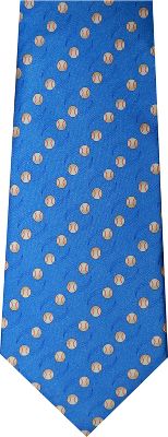 Chalk Talk 'Play Ball' Blue Silk Neck Tie