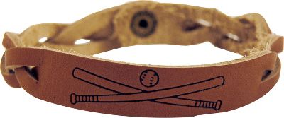 Chalk Talk Baseball/Softball Leather Bracelet - Softball Keychains & Softball Jewelry