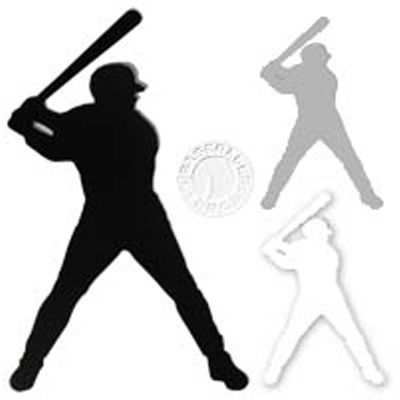 Baseball Magnetic Impressions Baseball Player Magnet Silver