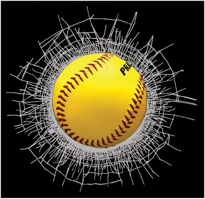 Wild Clings Shatter Softball 3-D Decal Gift 