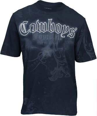 Dallas Cowboys Mens All Over Print Black T Shirt NFL Apparel