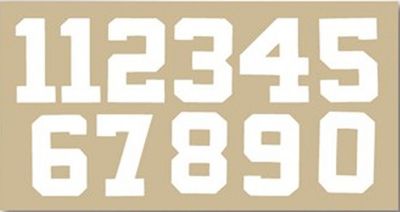 Pro Tuff 2.5" Die Cut Number Sheet