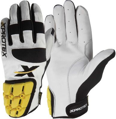 XPROTEX Boys WhiteBlack DINGR Protective Gloves Youth Medium Youth Baseball Batting Gloves