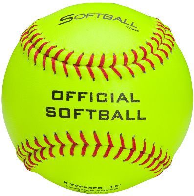 Softball Sales 12" Yellow Leather Practice Softball