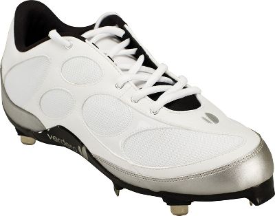 Verdero Mens Vistoso White Low Metal Baseball Cleats Metal Baseball Cleats
