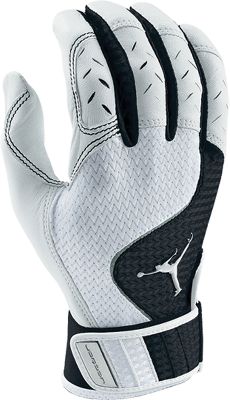 Nike Adult Team Jordan Wht/Blk Batting Gloves