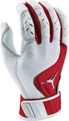Nike Adult Team Jordan Wht/Red Batting Gloves