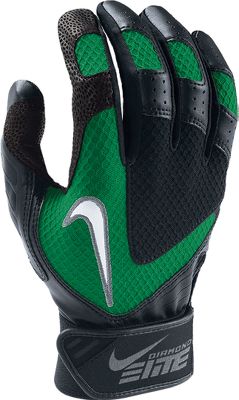 Nike Adult Diamond Elite VII Blk/Grn Batting Gloves