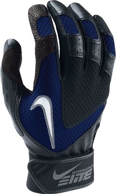 Nike Adult Diamond Elite VII Blk/Nav Batting Gloves