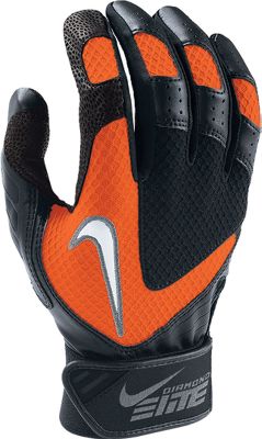 Nike Adult Diamond Elite VII Blk/Org Batting Gloves