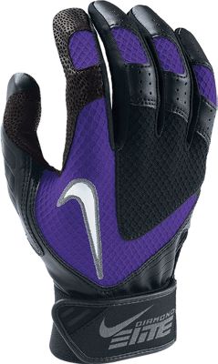 Nike Adult Diamond Elite VII Blk/Pur Batting Gloves