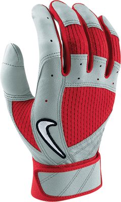 Nike Adult Fuse Grey/Red Batting Gloves