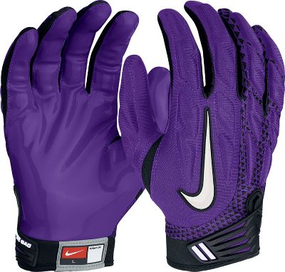 purple nike football gloves