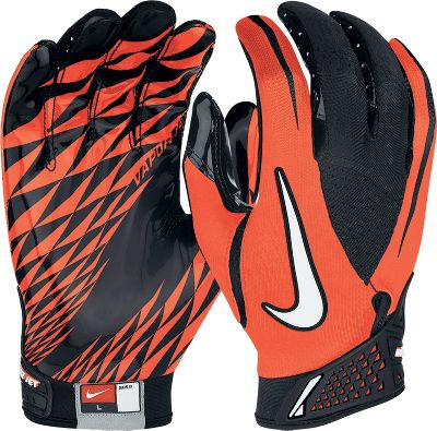 Nike Adult VaporJet Orange/Black Football Gloves