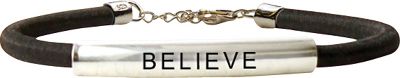 Chalk Talk Silver Tube BELIEVE Bracelet