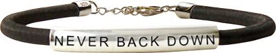 Chalk Talk Silver Tube Never Back Down Bracelet