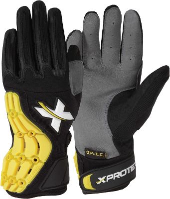 XPROTEX Mens BlackBlack HAMMR Protective Gloves Adult Baseball Batting Gloves