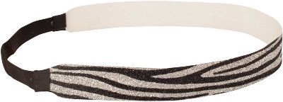 Zebra Glitter Sports 3/4" Black/Silver Sports Headband