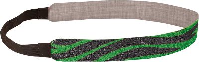 Zebra Glitter Sports 3/4" Green/Black Sports Headband