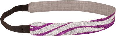Zebra Glitter Sports 3/4" Pink/Silver Sports Headband