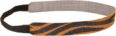 Zebra Glitter Sports 3/4" Orange/Blk Sports Headband