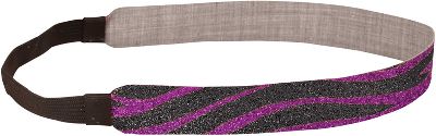 Zebra Glitter Sports 3/4" Purple/Blk Sports Headband