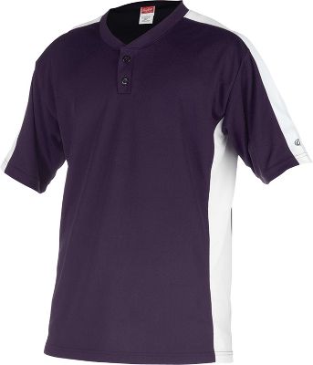 Rawlings Adult Flatback Mesh Pur/Wht 2-Button Jersey