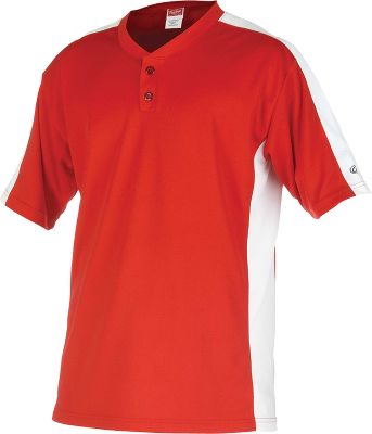 Rawlings Adult Flatback Mesh Sca/Wht 2-Button Jersey