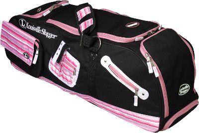 Louisville Slugger Pink Kozmo Wheeled Player Bag