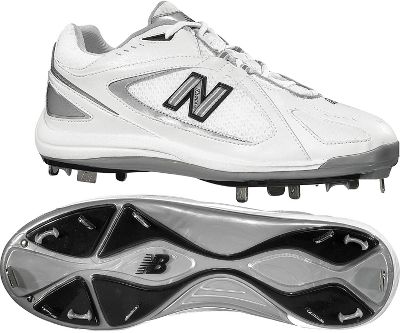 Baseball - New Balance Men's Team D White Low Metal Baseball Cleats - Metal Baseball Cleats