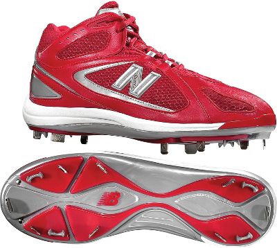 Baseball - New Balance Men's Team D Red Mid Metal Baseball Cleats -