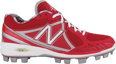 red molded baseball cleats