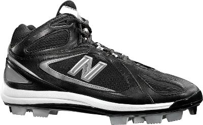 Baseball - New Balance Men's Wide Mid Baseball Cleats Black / White  -