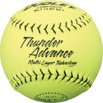 Dudley 12'' Yellow NSA Thunder Advance MLT Softball - 44 COR Softballs