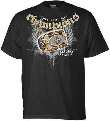 Reebok NFL Super Bowl XLIV Champs Saints Ring Shirt