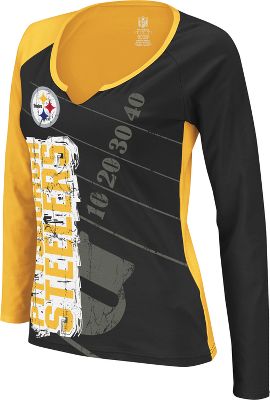 Reebok Women's NFL Long Sleeve Split Neck Top